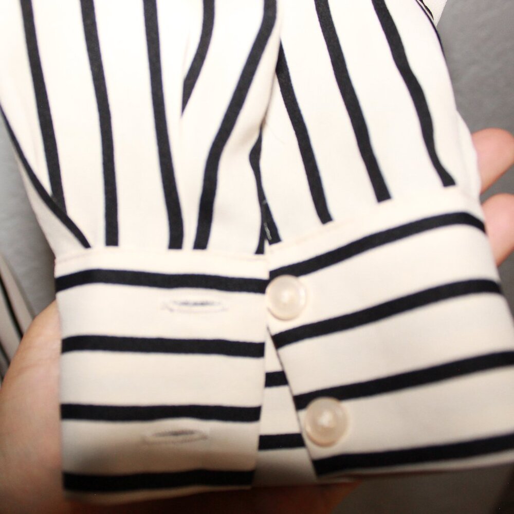 Express Striped Boyfriend Mini Portofino Women's Shirt Dress Cream Size XS - Picture 5 of 6